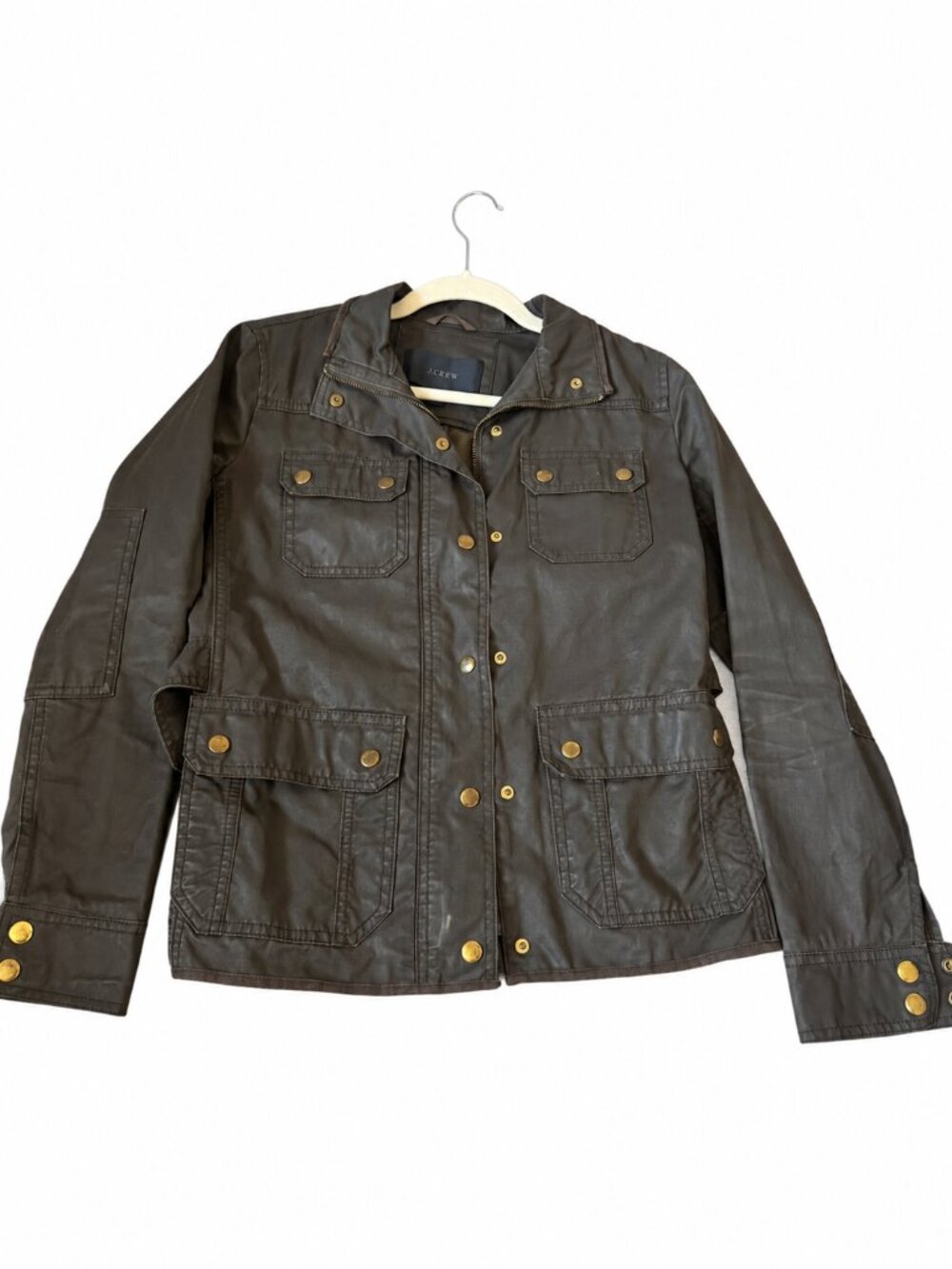 J Crew Olive Green Utility Field Jacket XS Gold Hardware